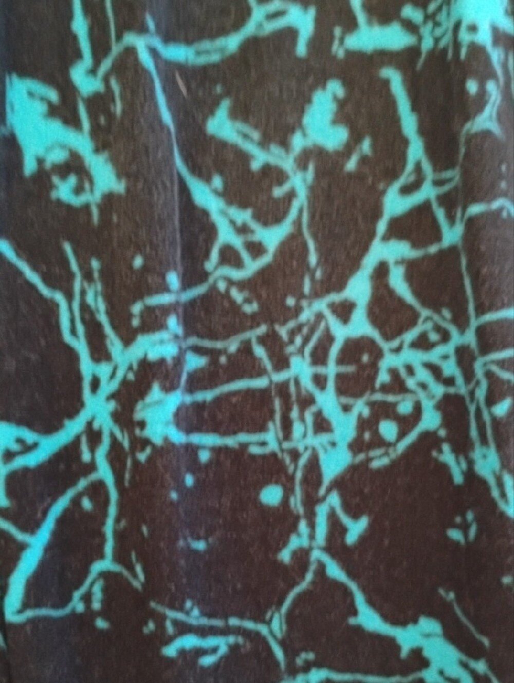 5/$15 W. Collection Black Leggings with Teal Splatter Design - Picture 3 of 3
